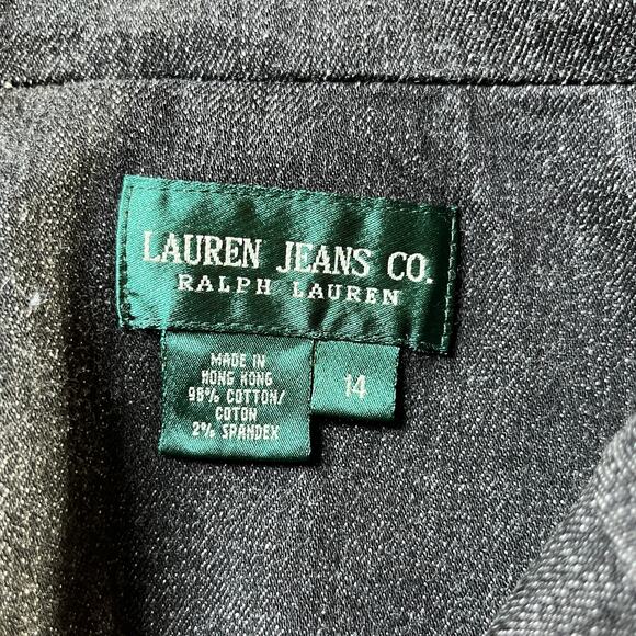 Lauren Jeans Co. Ralph Lauren Jacket Womens 14 Black Denim Pockets Academia Geek - Picture 6 of 10